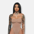 STRAPLESS BRIEF BODYSUIT - SANDSTONE