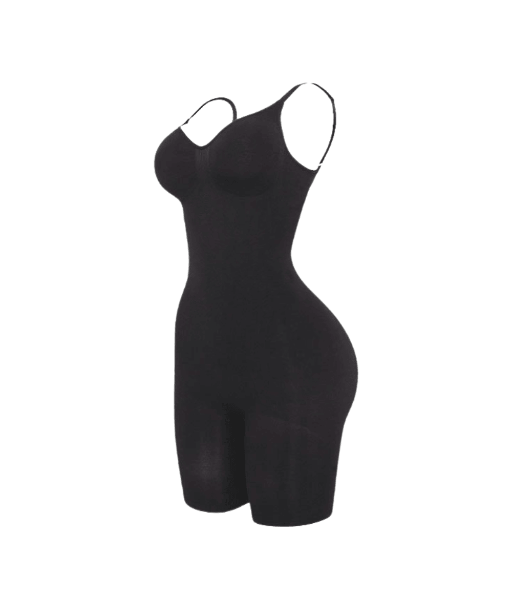 Sculpting Mid-Thigh Bodysuit Onyx - ShapeWaist