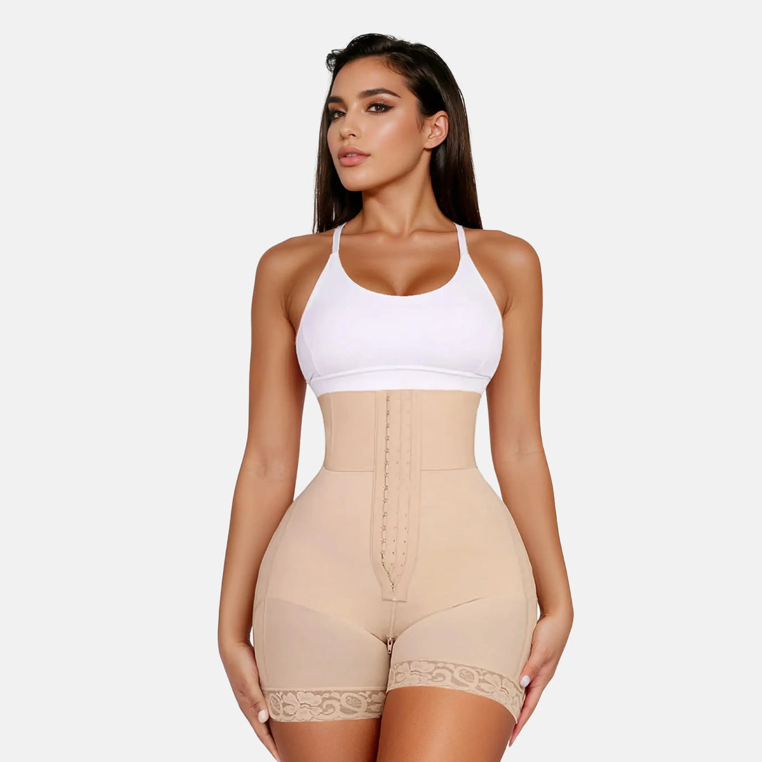 HIGH-WAIST COMPRESSION BODY SHAPER IVORY