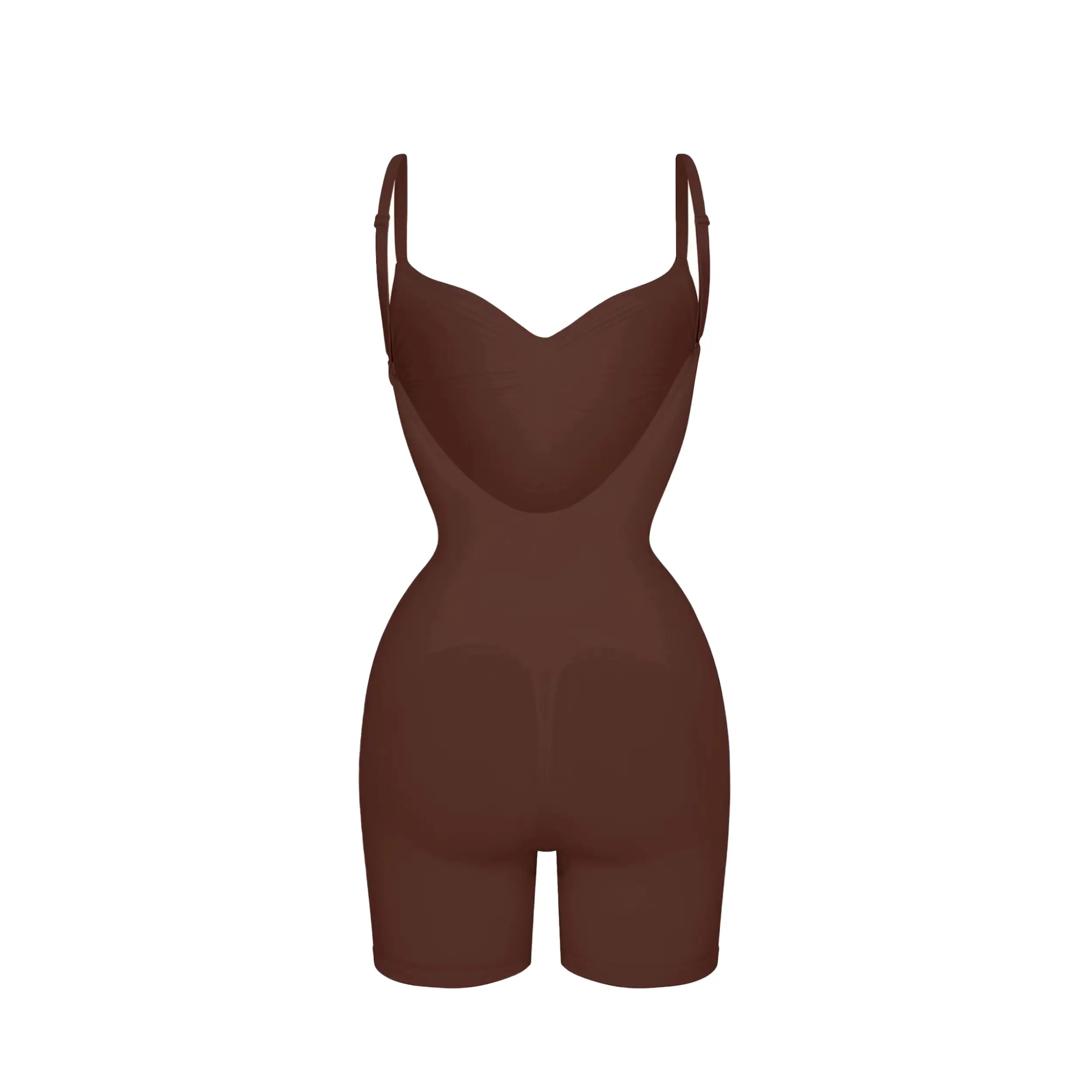SCULPTING LOW BACK MID-THIGH BODYSUIT COCOA
