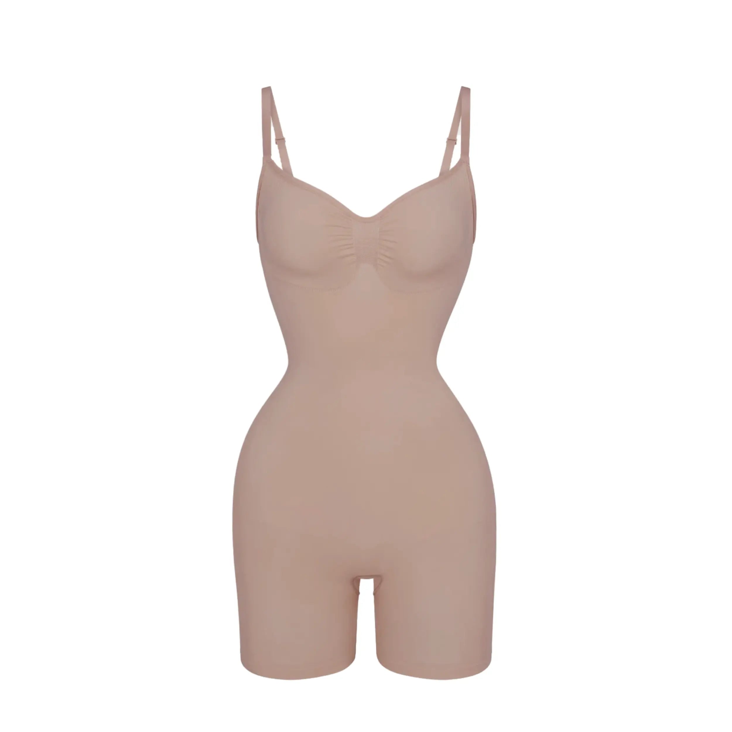 SCULPTING MID-THIGH BODYSUIT SANDSTONE