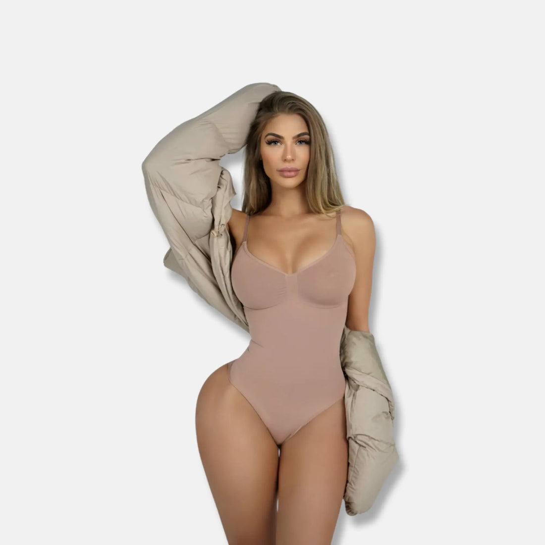 SCULPTING BRIEF BODYSUIT SANDSTONE