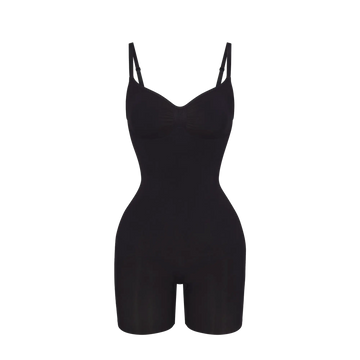 SCULPTING MID-THIGH BODYSUIT ONYX