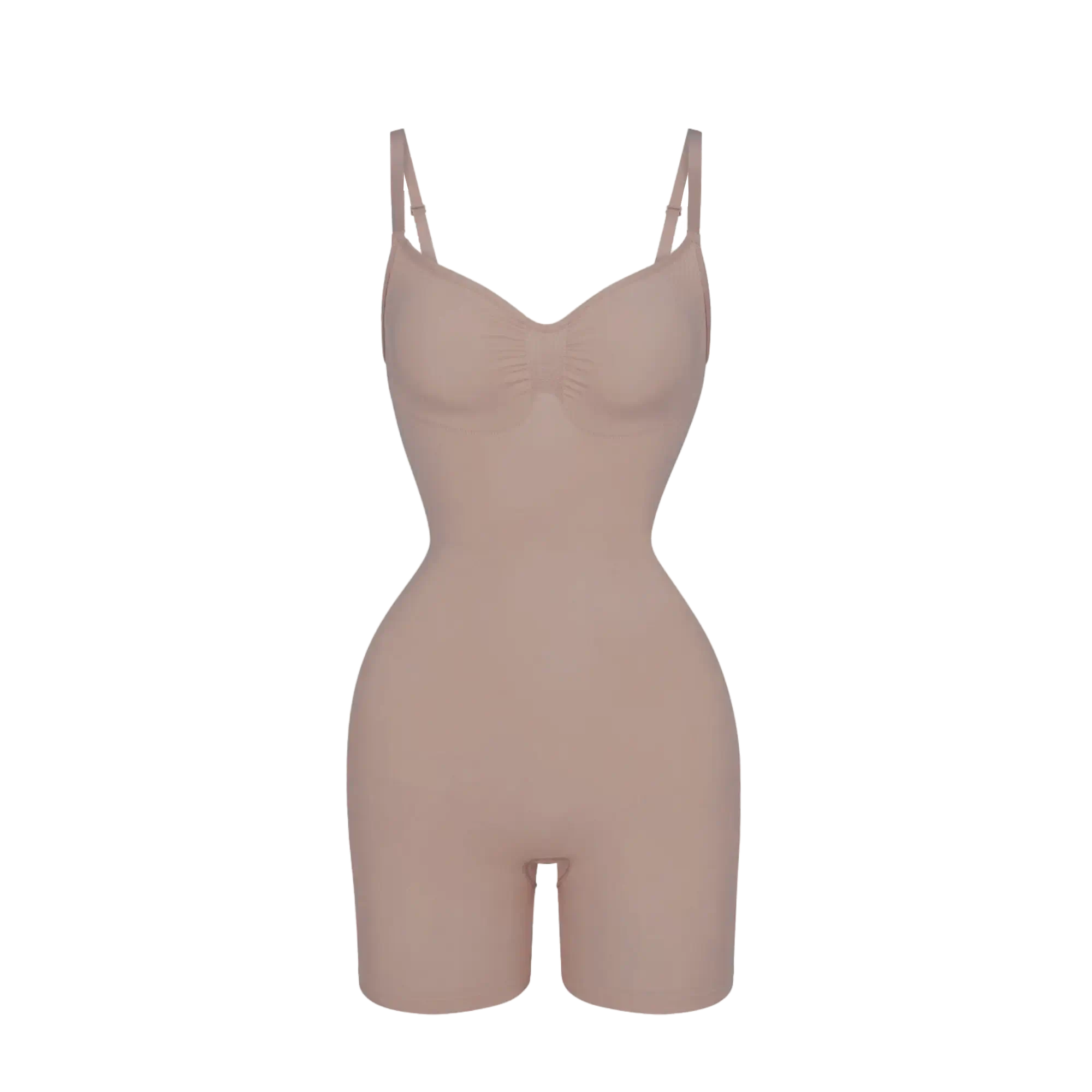 SCULPTING MID-THIGH BODYSUIT SANDSTONE