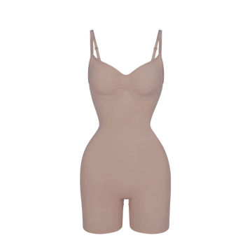 SCULPTING MID-THIGH BODYSUIT SANDSTONE