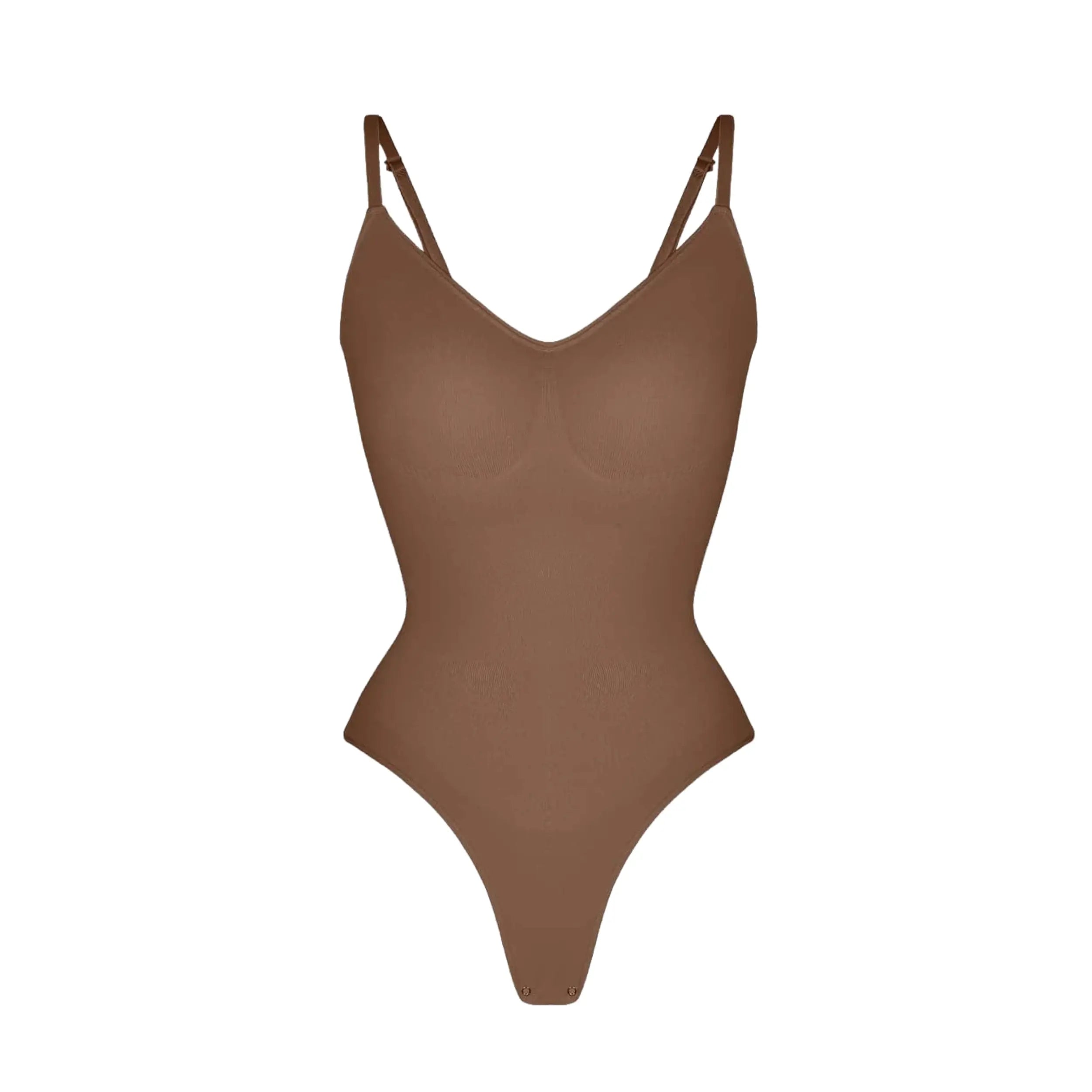 SCULPTING LOW BACK THONG BODYSUIT MOCHA - NEW
