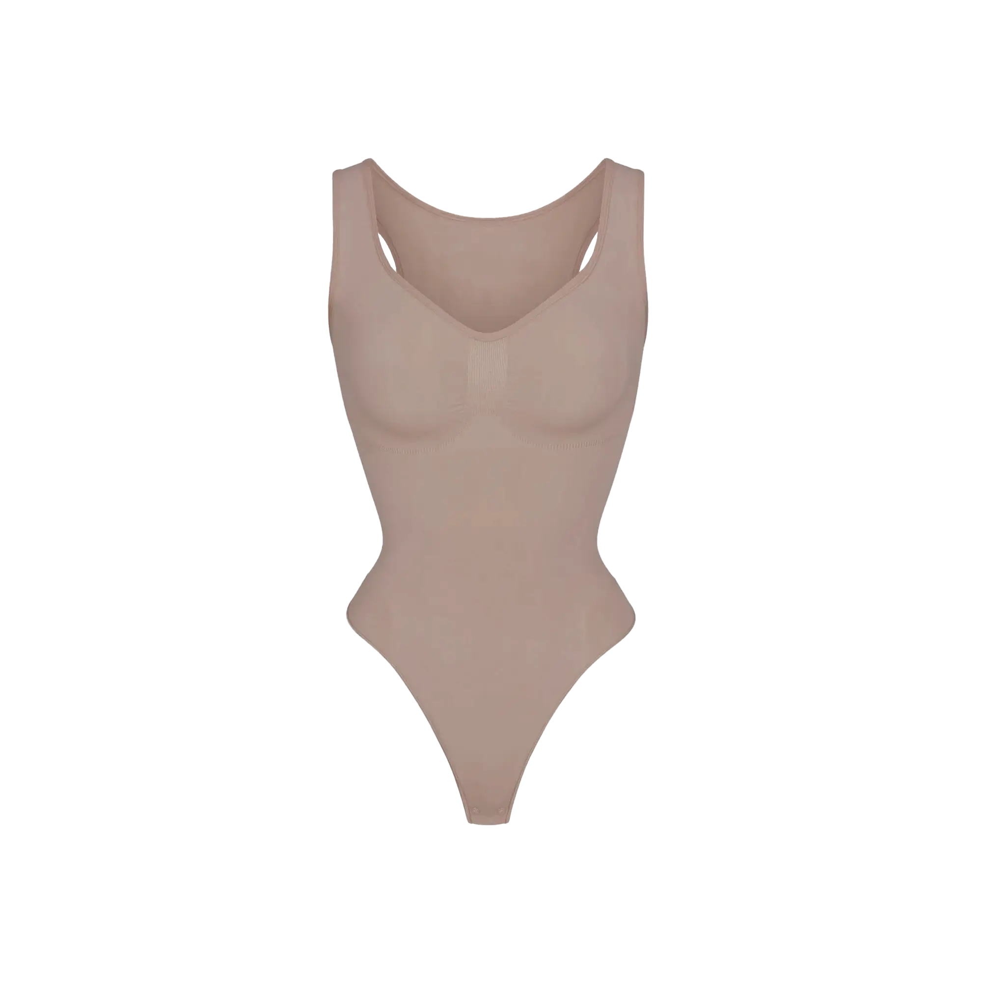 SCOOP NECK THONG BODYSUIT SANDSTONE