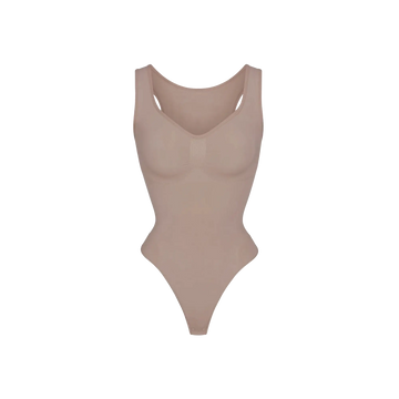 SCOOP NECK THONG BODYSUIT SANDSTONE