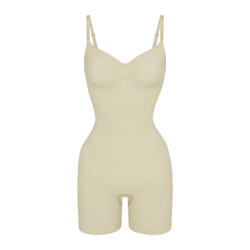 Sculpting Mid-Thigh Bodysuit Ivory