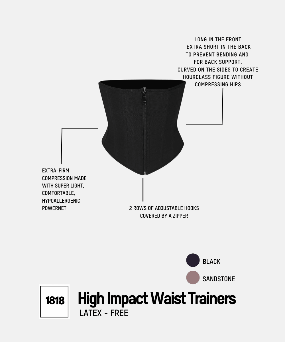 High Impact Latex-Free Short Waist Trainer Onyx