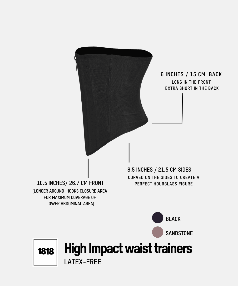 High Impact Latex-Free Short Waist Trainer Onyx