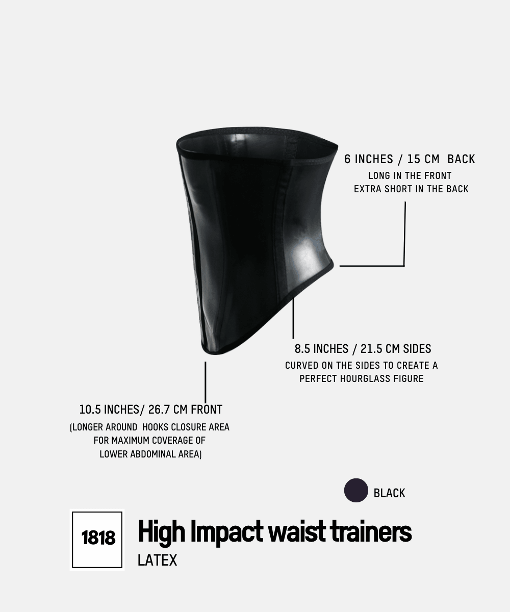 High Impact Latex Short Waist Trainer - Onyx