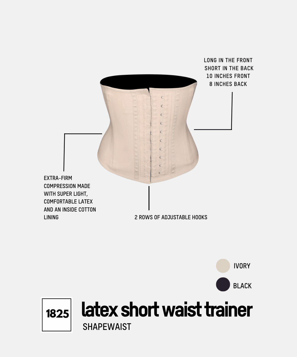 High Impact Latex Short Waist Trainer - Ivory